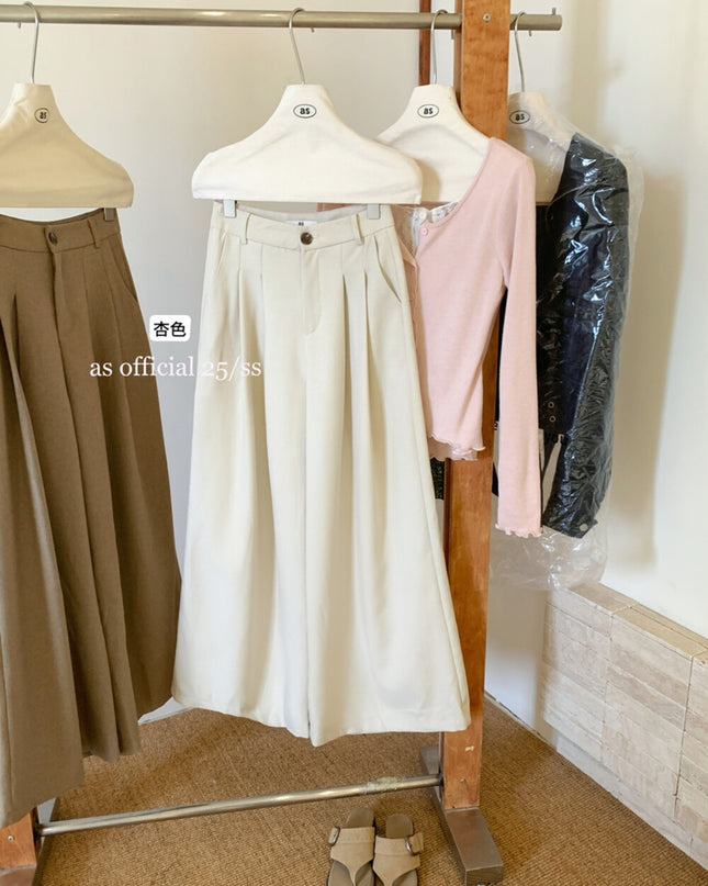 AS OFFICIAL Trendy Wide-Leg Tailored Trousers