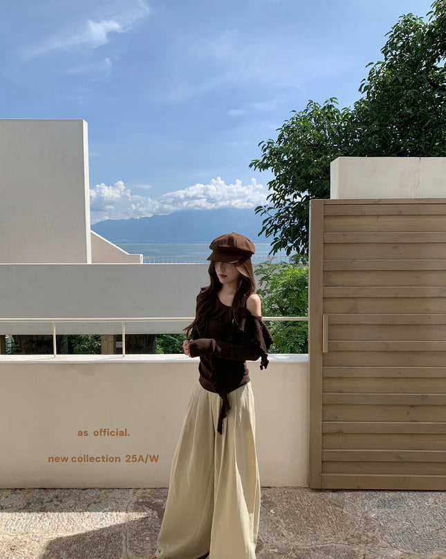AS OFFICIAL Trendy Wide-Leg Tailored Trousers