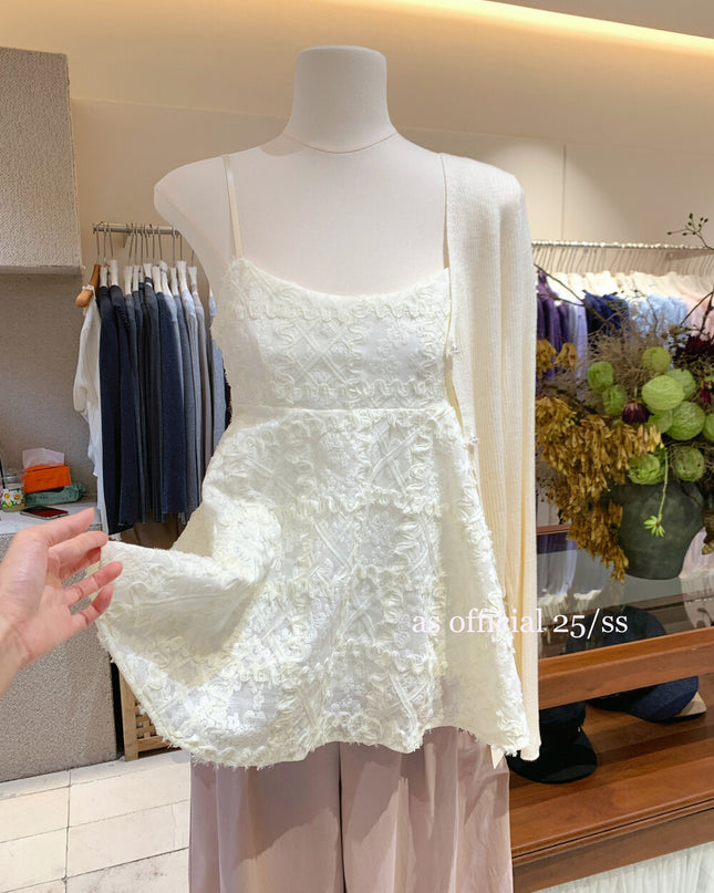 AS OFFICIAL French Romantic Puff Cami Top