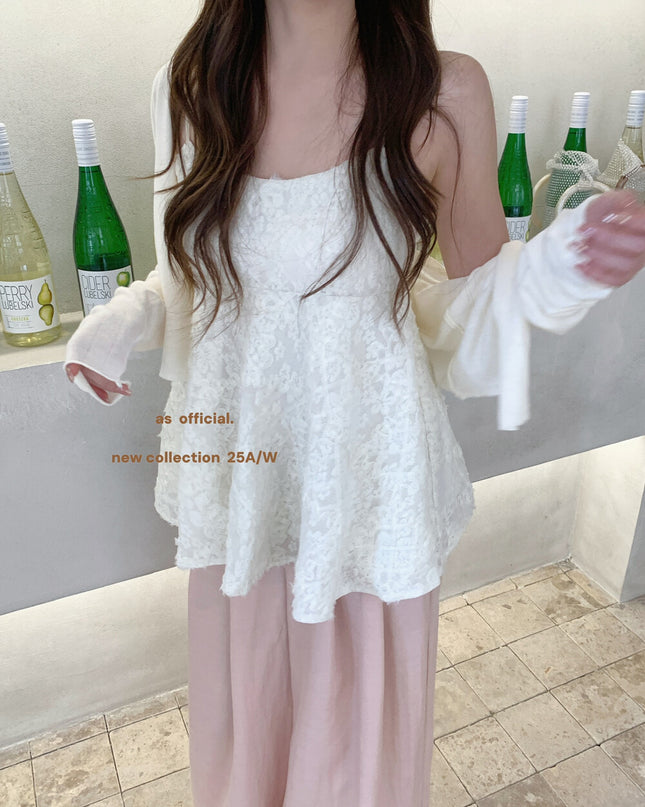 AS OFFICIAL French Romantic Puff Cami Top