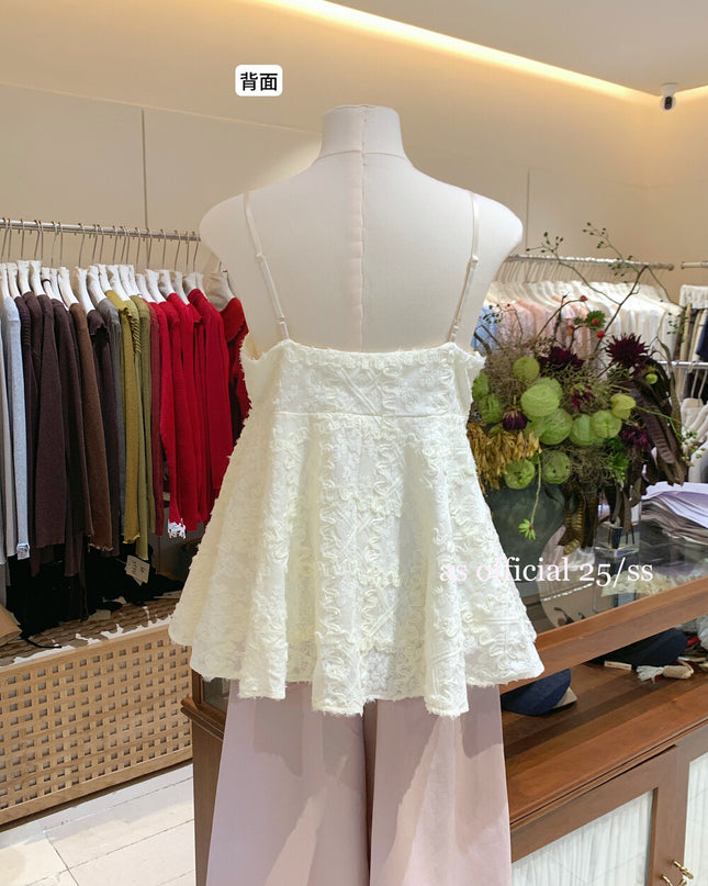 AS OFFICIAL French Romantic Puff Cami Top