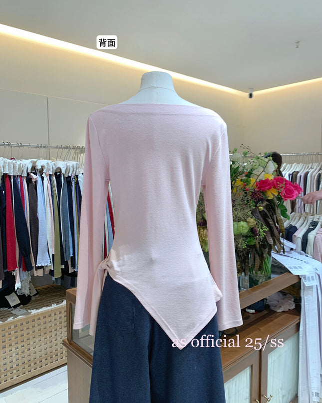 AS OFFICIAL Off-Shoulder Tie-Waist Tee