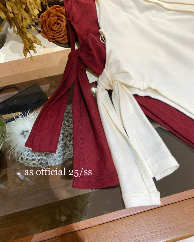 AS OFFICIAL Off-Shoulder Tie-Waist Tee