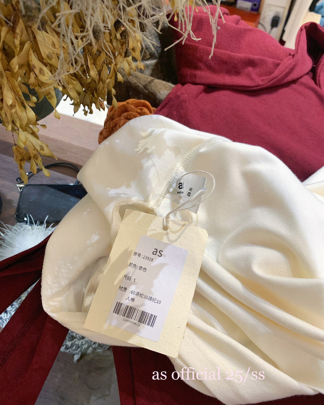 AS OFFICIAL Off-Shoulder Tie-Waist Tee