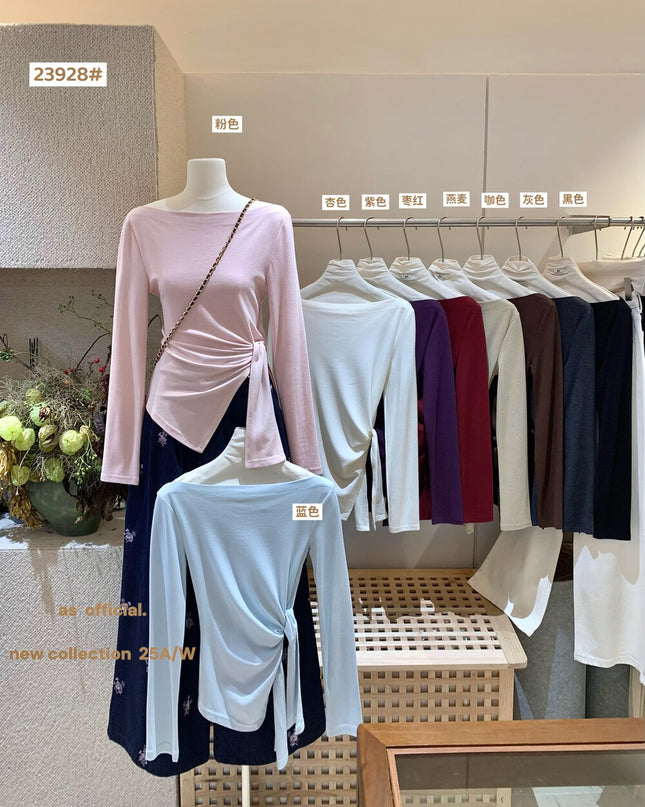 AS OFFICIAL Off-Shoulder Tie-Waist Tee