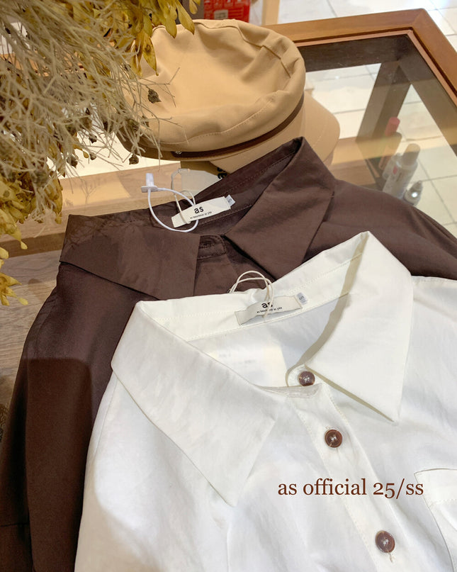 AS OFFICIAL Low-Rise Belted Shirt