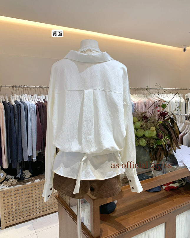 AS OFFICIAL Low-Rise Belted Shirt