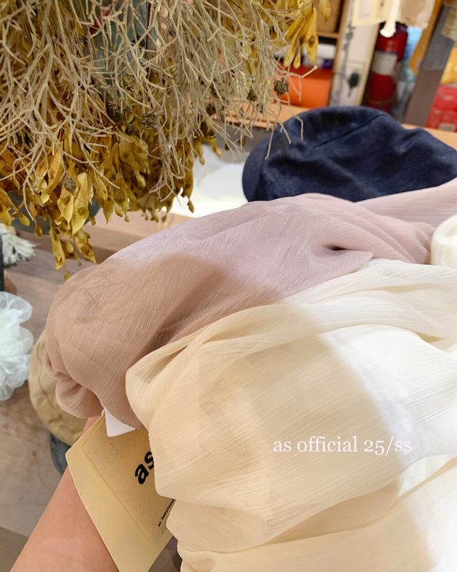 AS OFFICIAL Tie-Neck Off-Shoulder Puff Sleeve Top