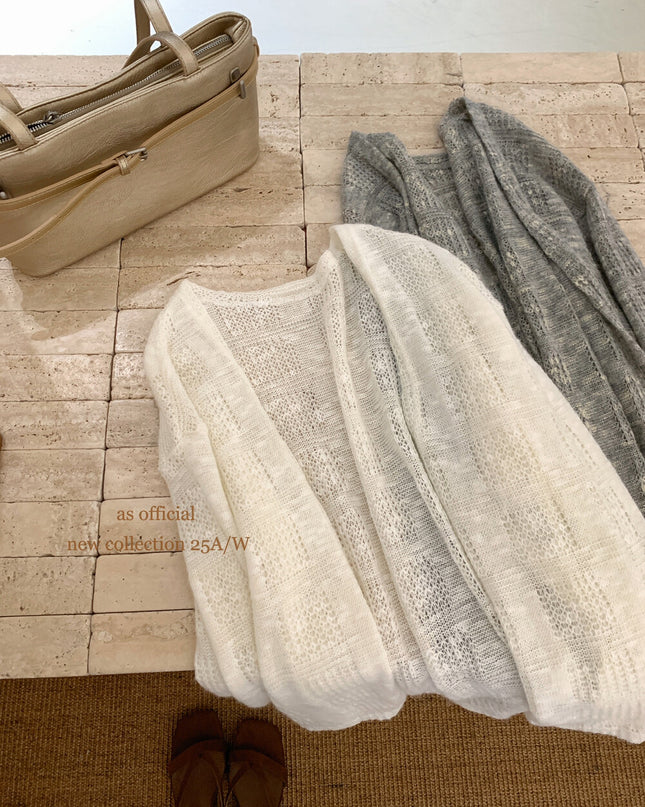 AS OFFICIAL Soft Wool-Blend Knit Cardigan