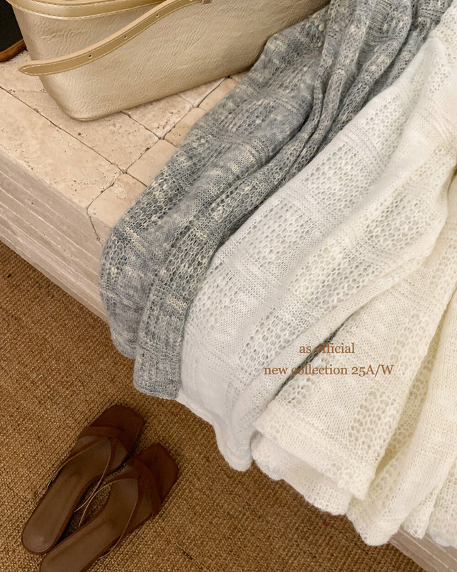 AS OFFICIAL Soft Wool-Blend Knit Cardigan
