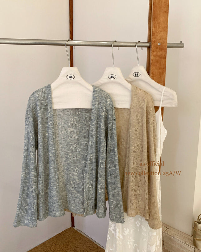 AS OFFICIAL Soft Wool-Blend Knit Cardigan