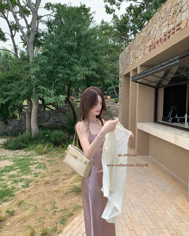 AS OFFICIAL Satin Cowl Neck Maxi Dress with Pearl Sheen
