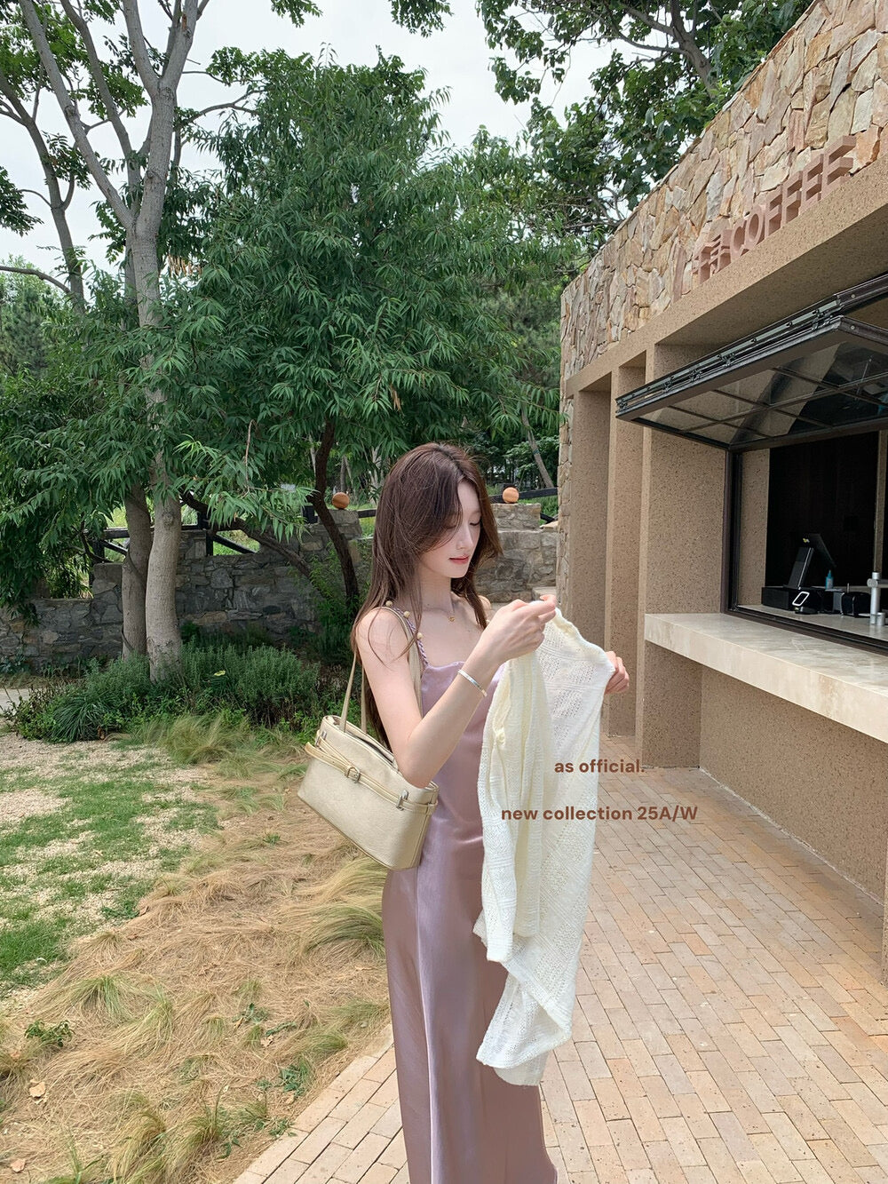 AS OFFICIAL Satin Cowl Neck Maxi Dress with Pearl Sheen