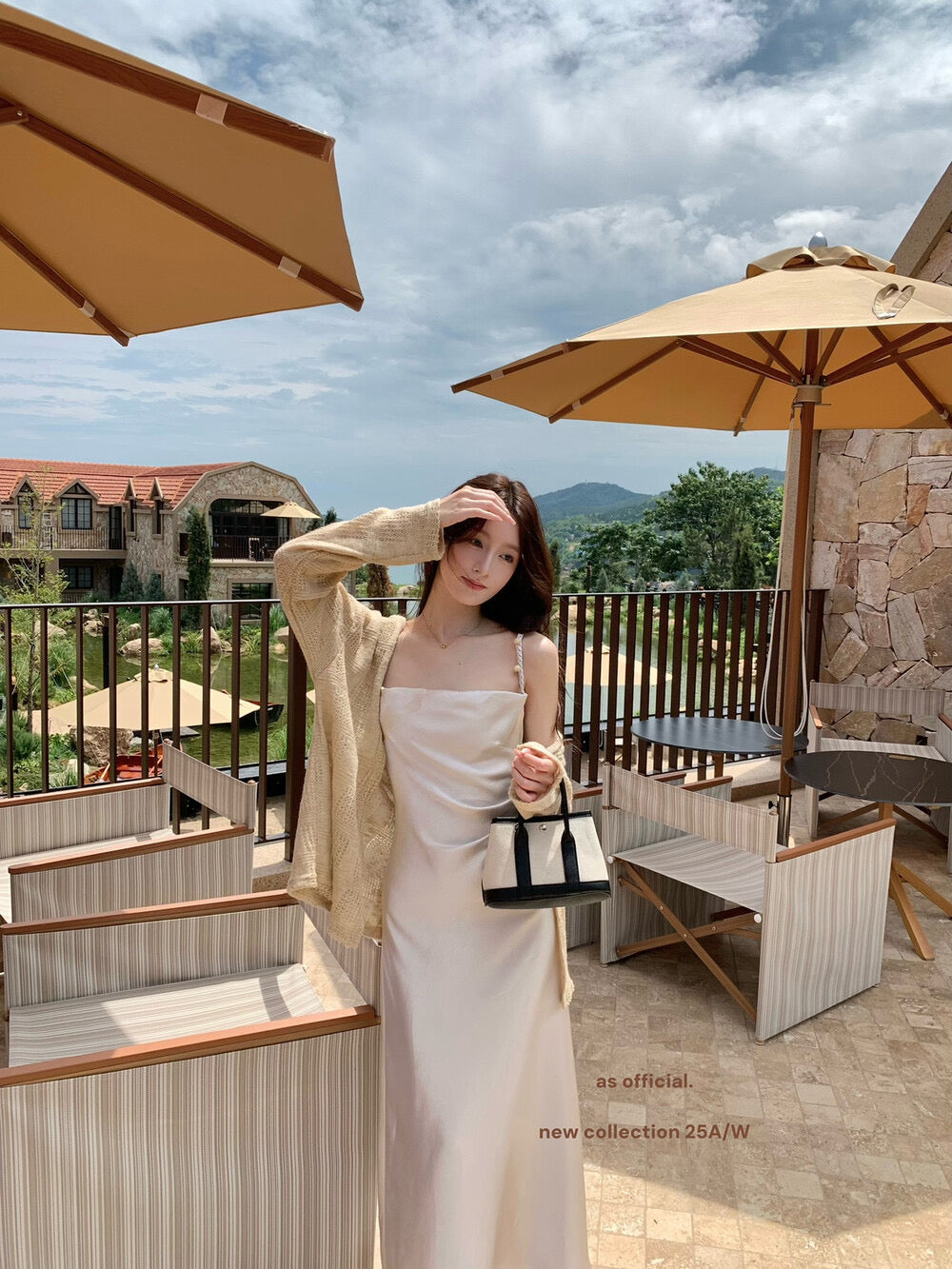 AS OFFICIAL Satin Cowl Neck Maxi Dress with Pearl Sheen