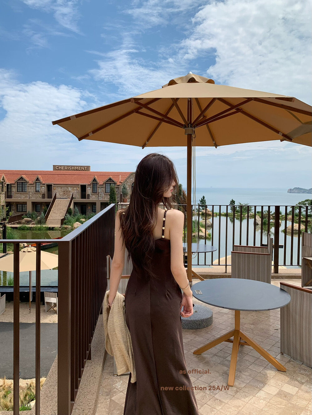 AS OFFICIAL Satin Cowl Neck Maxi Dress with Pearl Sheen