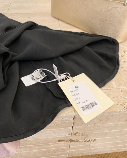 AS OFFICIAL Satin Cowl Neck Maxi Dress with Pearl Sheen