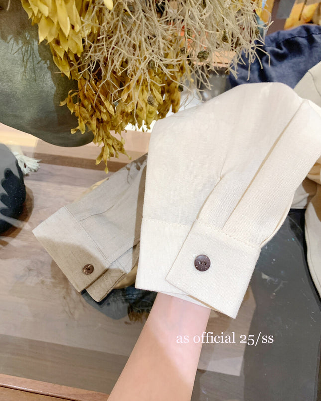 AS OFFICIAL Ruffled High-Neck Tie Blouse