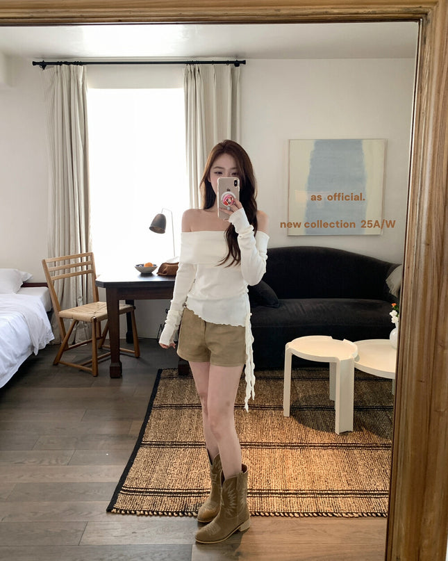 AS OFFICIAL Vintage Suede Belted Shorts