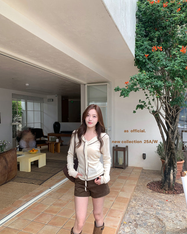 AS OFFICIAL Vintage Suede Belted Shorts