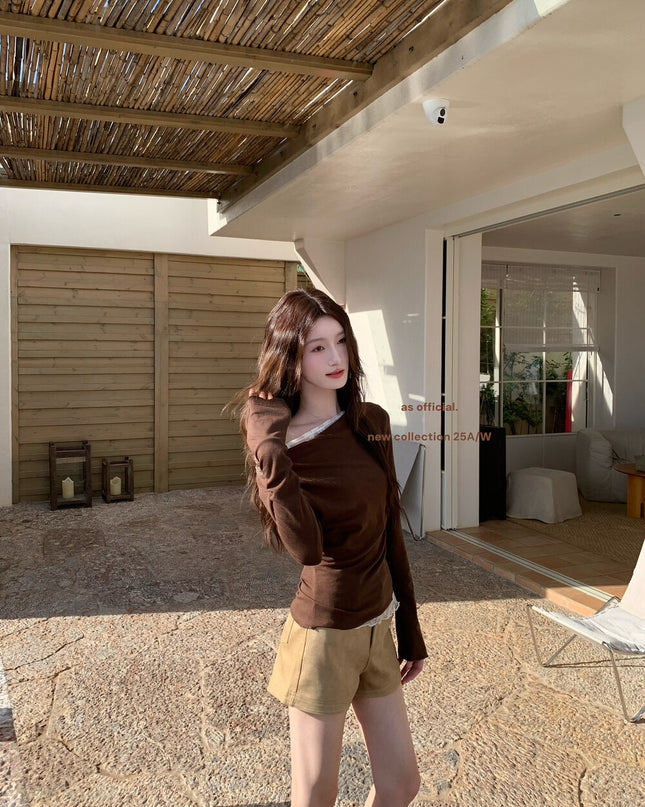 AS OFFICIAL Vintage Suede Belted Shorts