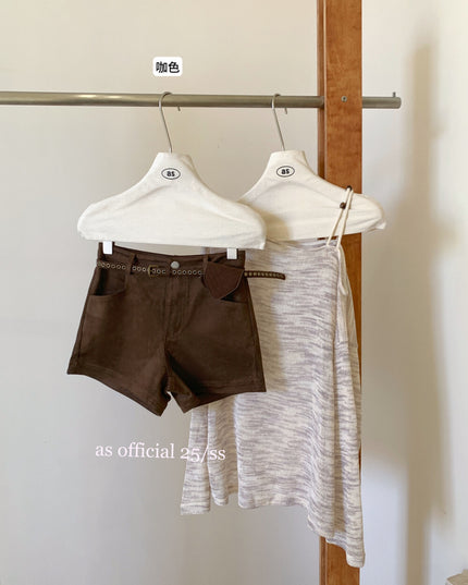 AS OFFICIAL Vintage Suede Belted Shorts