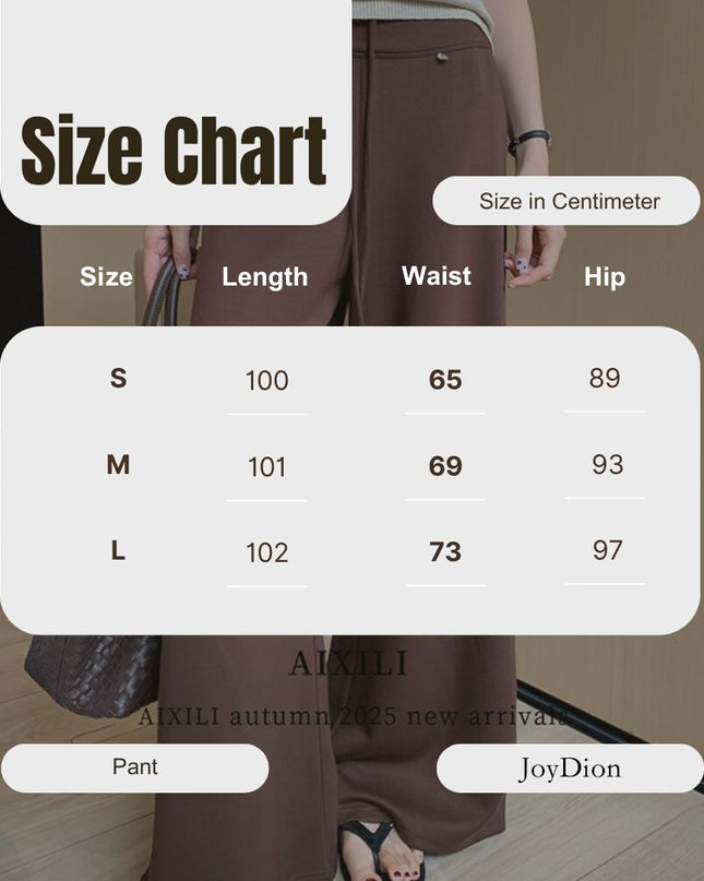 AIXILI Relaxed Drape Wide-Leg Drawstring Pants