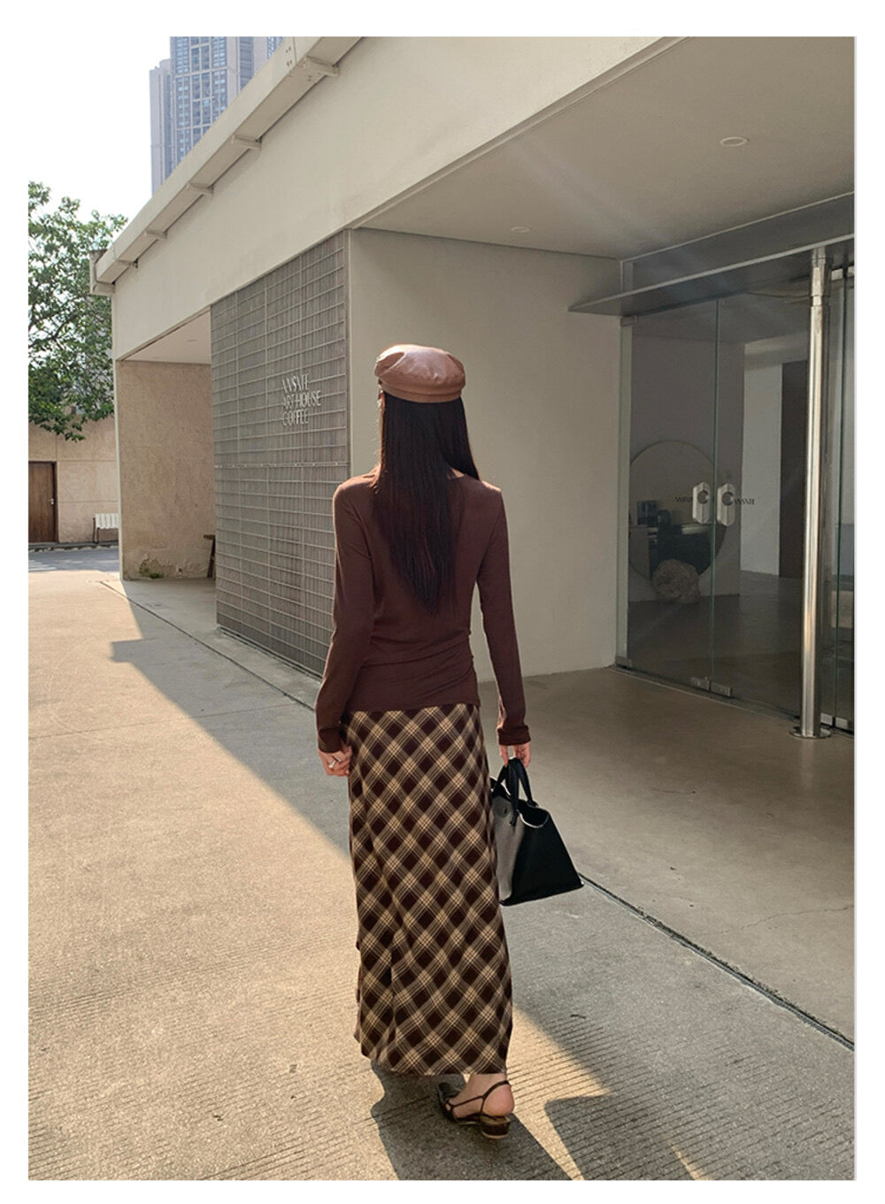 AIXILI Beaded Drape-Neck Illusion Two-Piece Fitted Knit Top