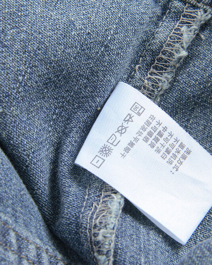 APXIVI Retro Polo-Collar Cropped Denim Jacket