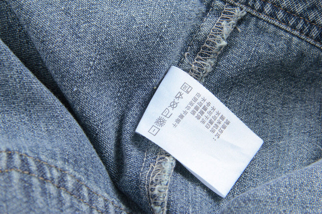 APXIVI Retro Polo-Collar Cropped Denim Jacket