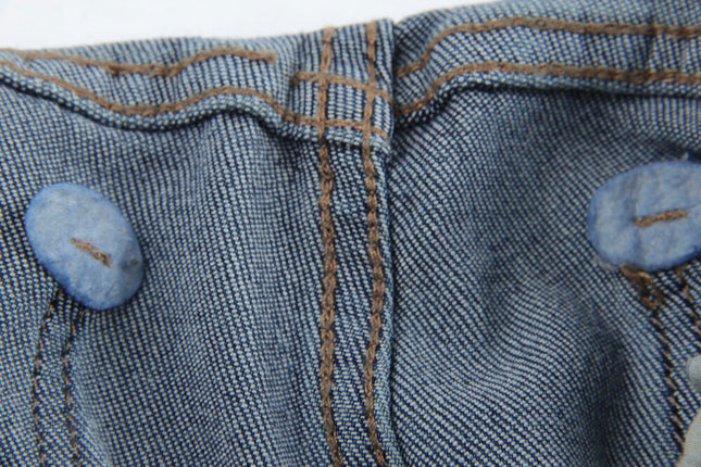 APXIVI Retro High-Waist Flared Hem Denim Pants
