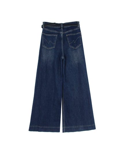 APXIVI Retro High-Waist Flared Hem Denim Pants