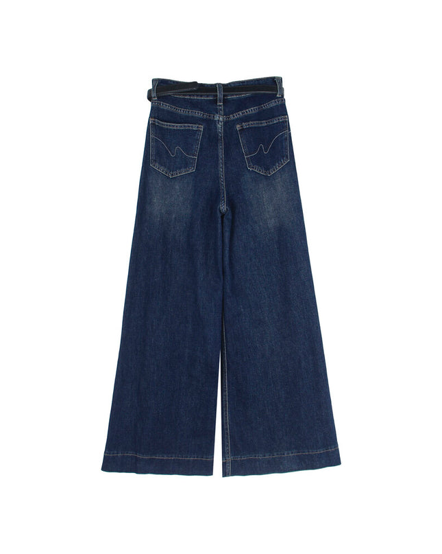 APXIVI Retro High-Waist Flared Hem Denim Pants