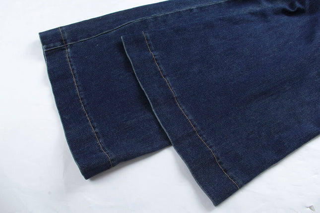 APXIVI Retro High-Waist Flared Hem Denim Pants