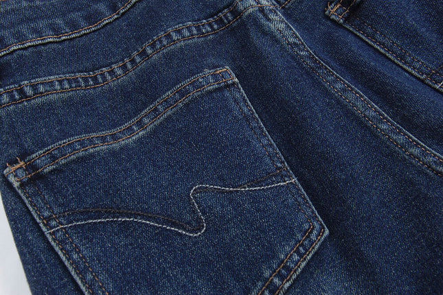APXIVI Retro High-Waist Flared Hem Denim Pants