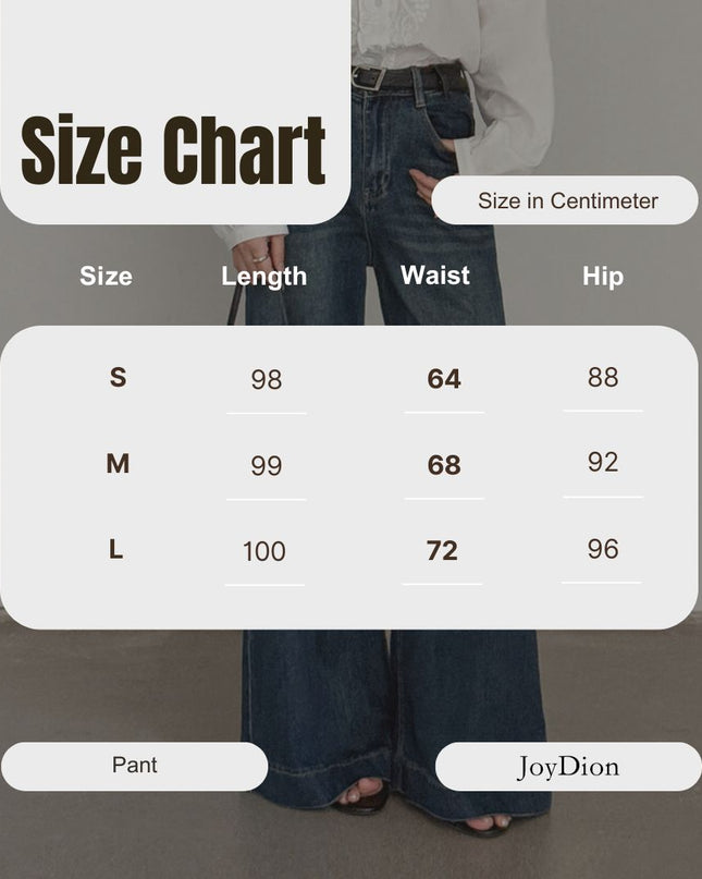 APXIVI Retro High-Waist Flared Hem Denim Pants