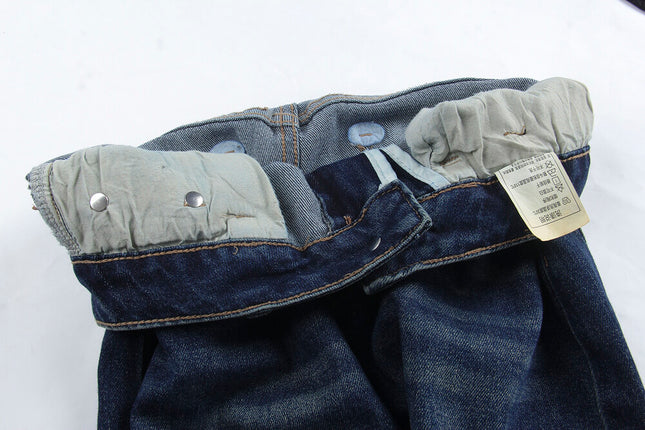 APXIVI Retro High-Waist Flared Hem Denim Pants