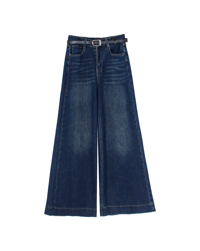 APXIVI Retro High-Waist Flared Hem Denim Pants
