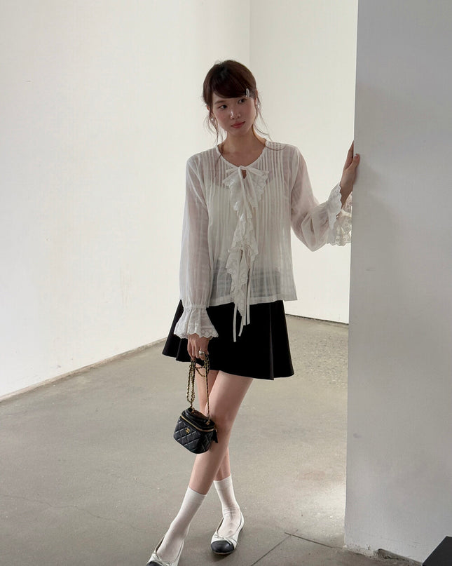 APXIVI High-Waist Slimming A-Line Knit Mini Skirt