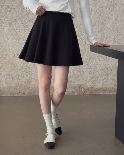 APXIVI High-Waist Slimming A-Line Knit Mini Skirt