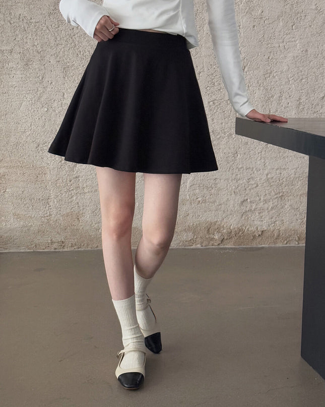 APXIVI High-Waist Slimming A-Line Knit Mini Skirt