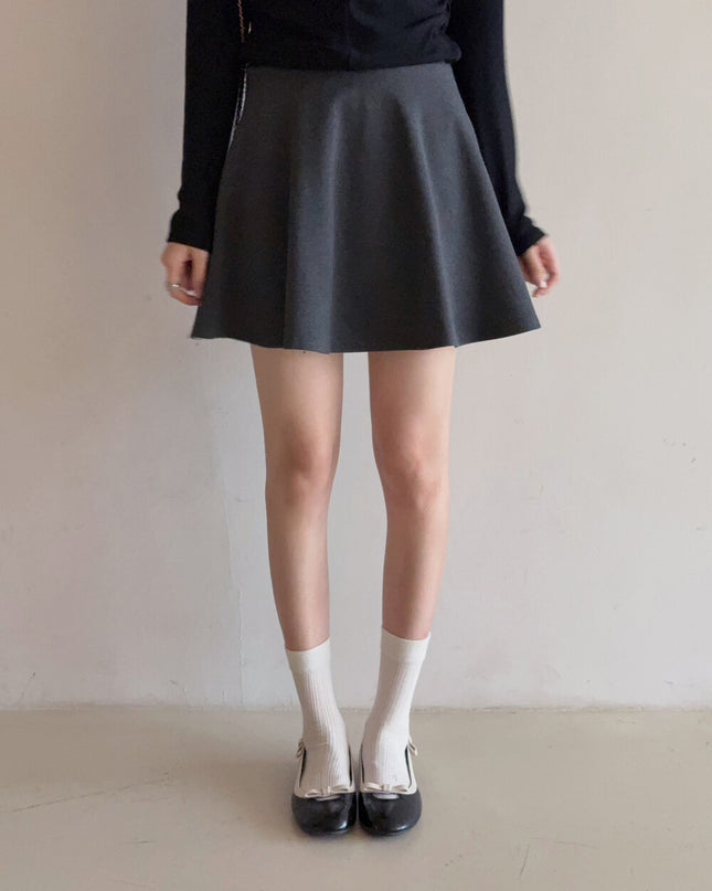 APXIVI High-Waist Slimming A-Line Knit Mini Skirt