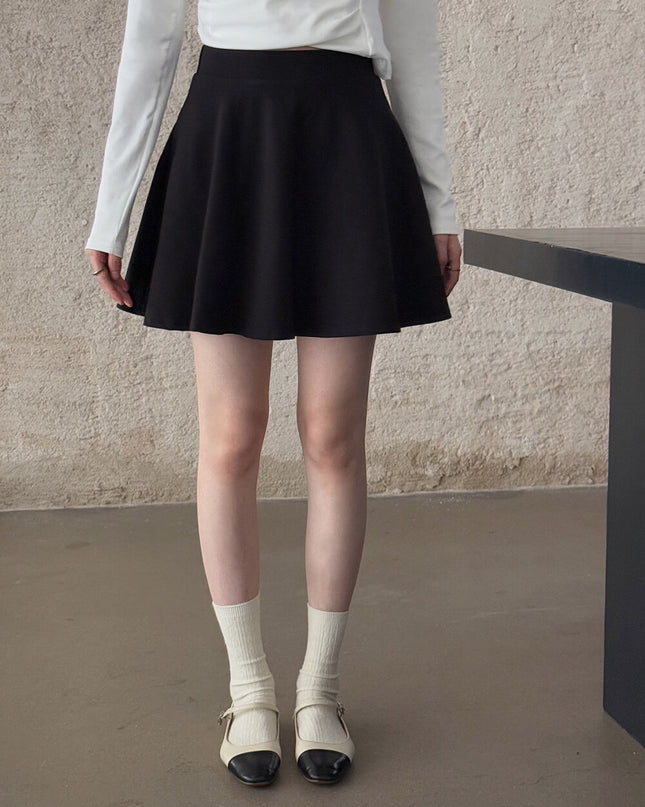 APXIVI High-Waist Slimming A-Line Knit Mini Skirt