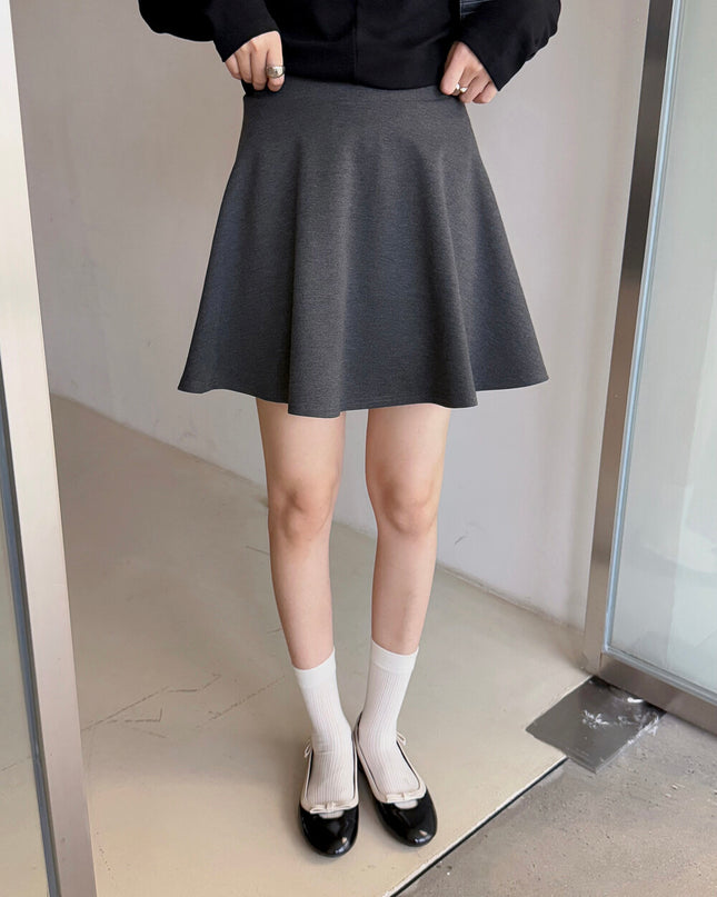 APXIVI High-Waist Slimming A-Line Knit Mini Skirt