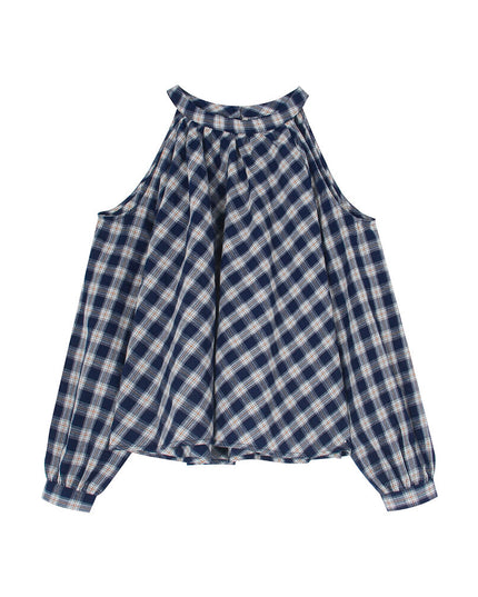 APXIVI Halter Off-Shoulder Design Shirt