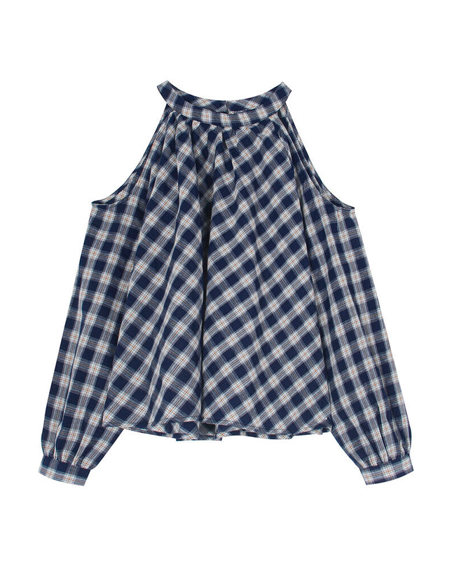 APXIVI Halter Off-Shoulder Design Shirt