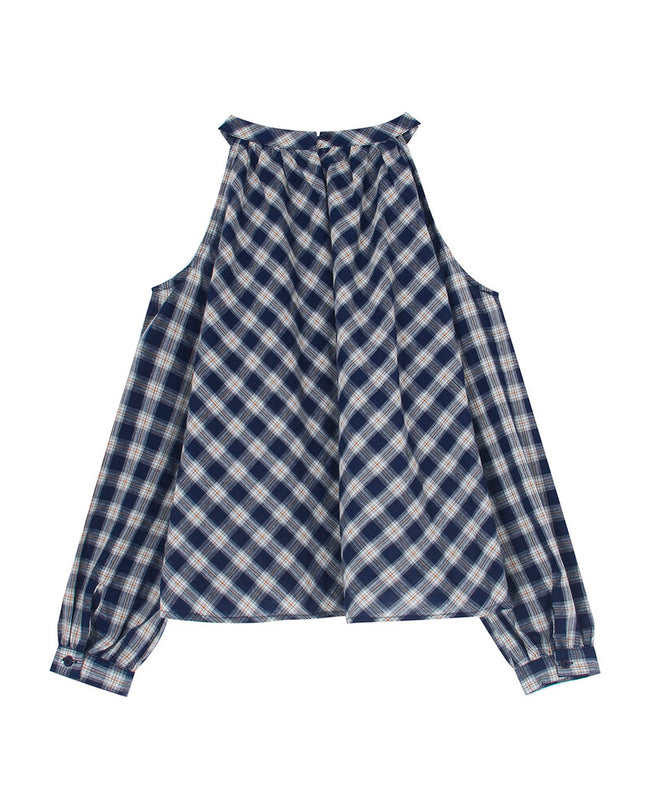 APXIVI Halter Off-Shoulder Design Shirt