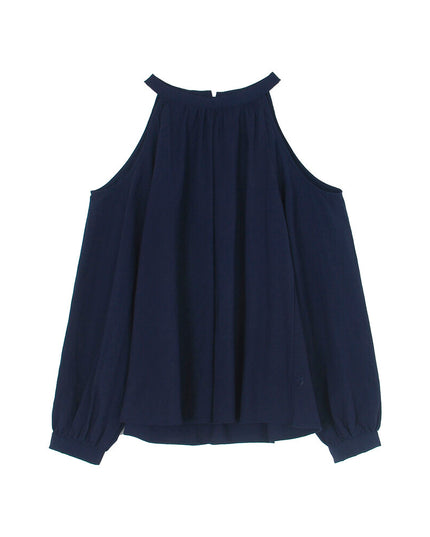 APXIVI Halter Off-Shoulder Design Shirt