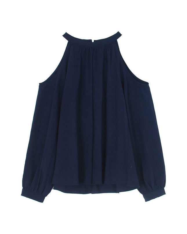 APXIVI Halter Off-Shoulder Design Shirt