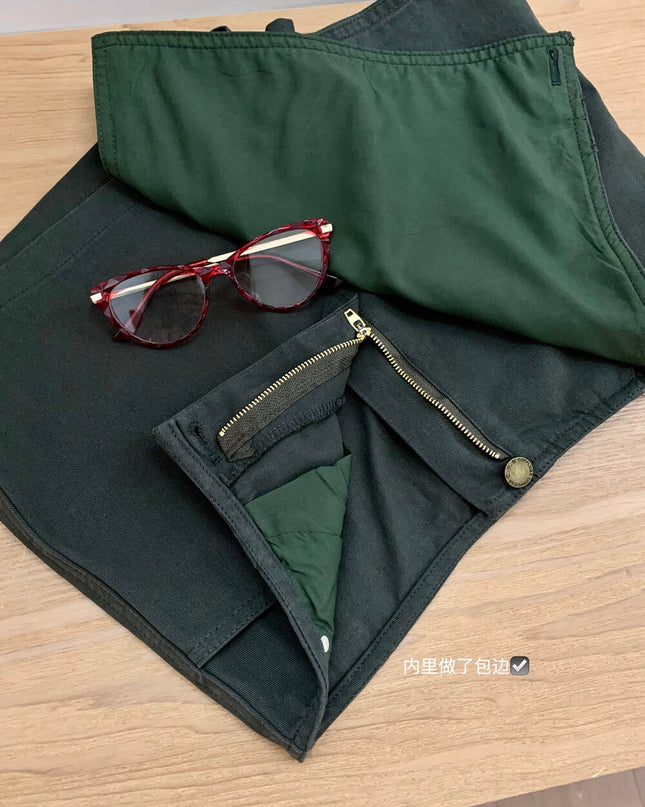 WGWE Low-Waist Sexy Bodycon A-Line Skort with Anti-Exposure Design