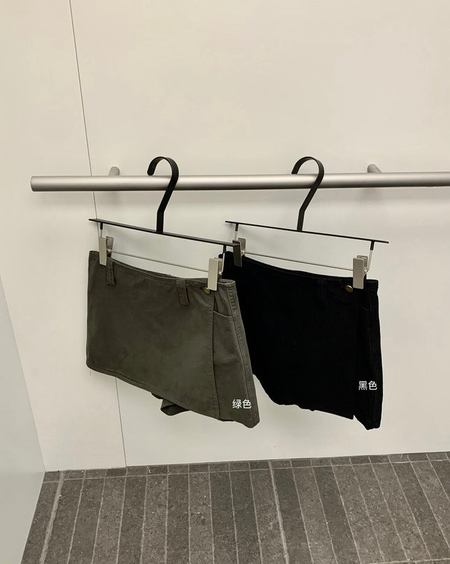 WGWE Low-Waist Sexy Bodycon A-Line Skort with Anti-Exposure Design